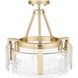 Aenon 3 Light 16.5 inch Brushed Champagne Brass Semi-Flush Mount Ceiling Light