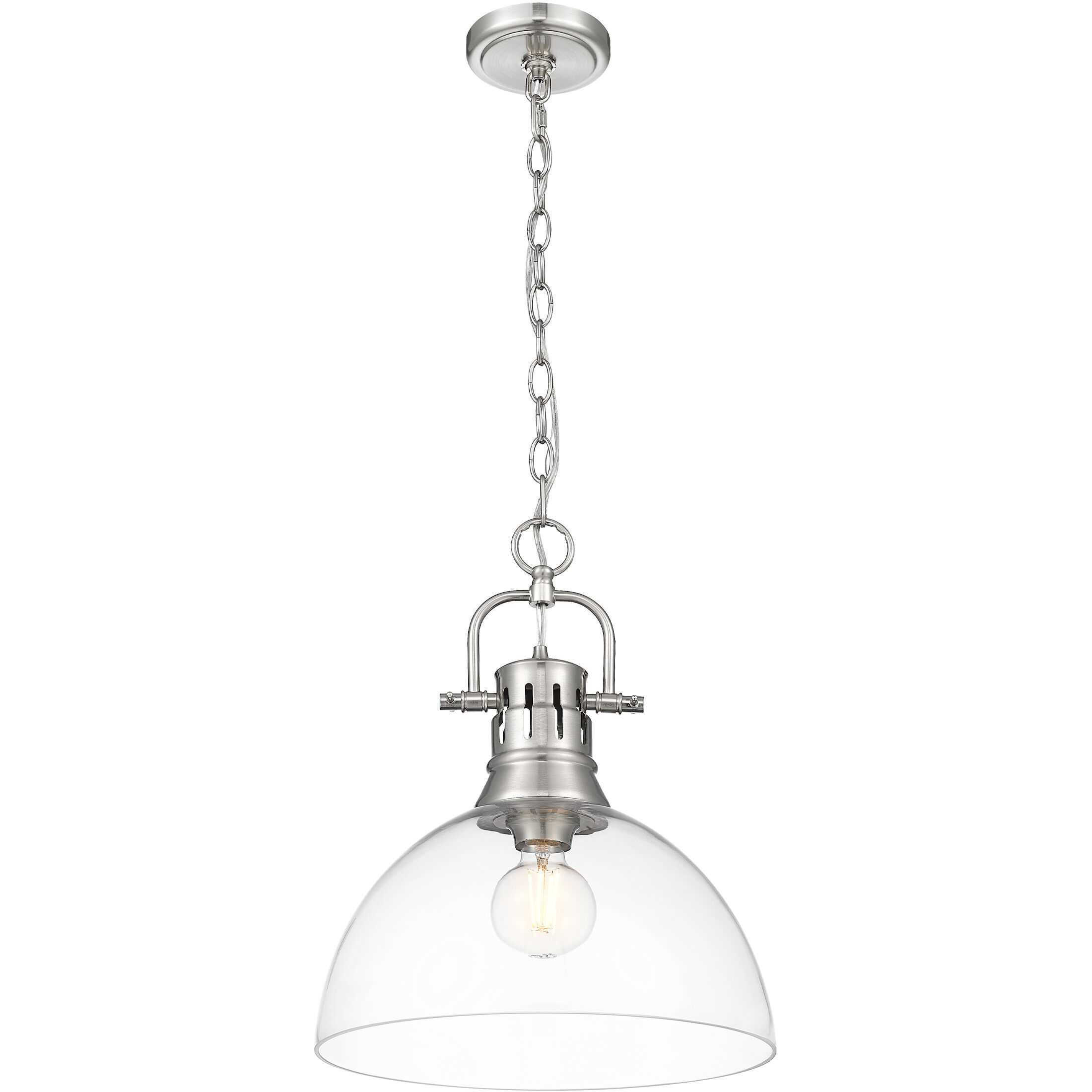 Yep Duncan 1 Light 14 inch Pewter Pendant Ceiling Light in Clear Glass