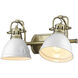 Yep Duncan Vanity Wall Light in Aged Brass, White