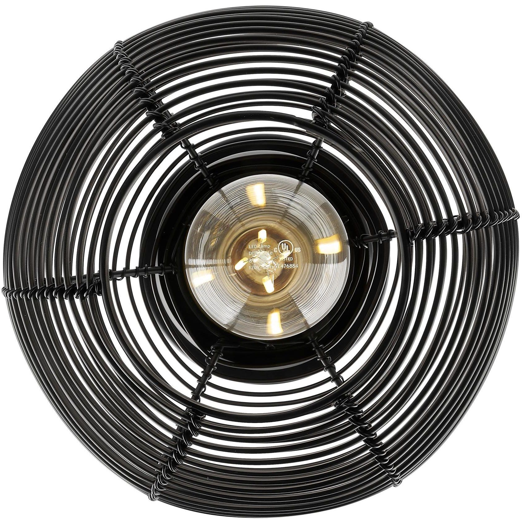 Calypso 1 Light 7.63 inch Matte Black Semi-Flush Mount Ceiling Light