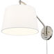 Ryleigh Articulating Wall Sconce Wall Light in Pewter, Modern White