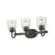 Parrish 3 Light 21 inch Matte Black Bath Vanity Wall Light