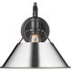 Orwell 1 Light 10 inch Matte Black Wall Sconce Wall Light in Chrome, Damp