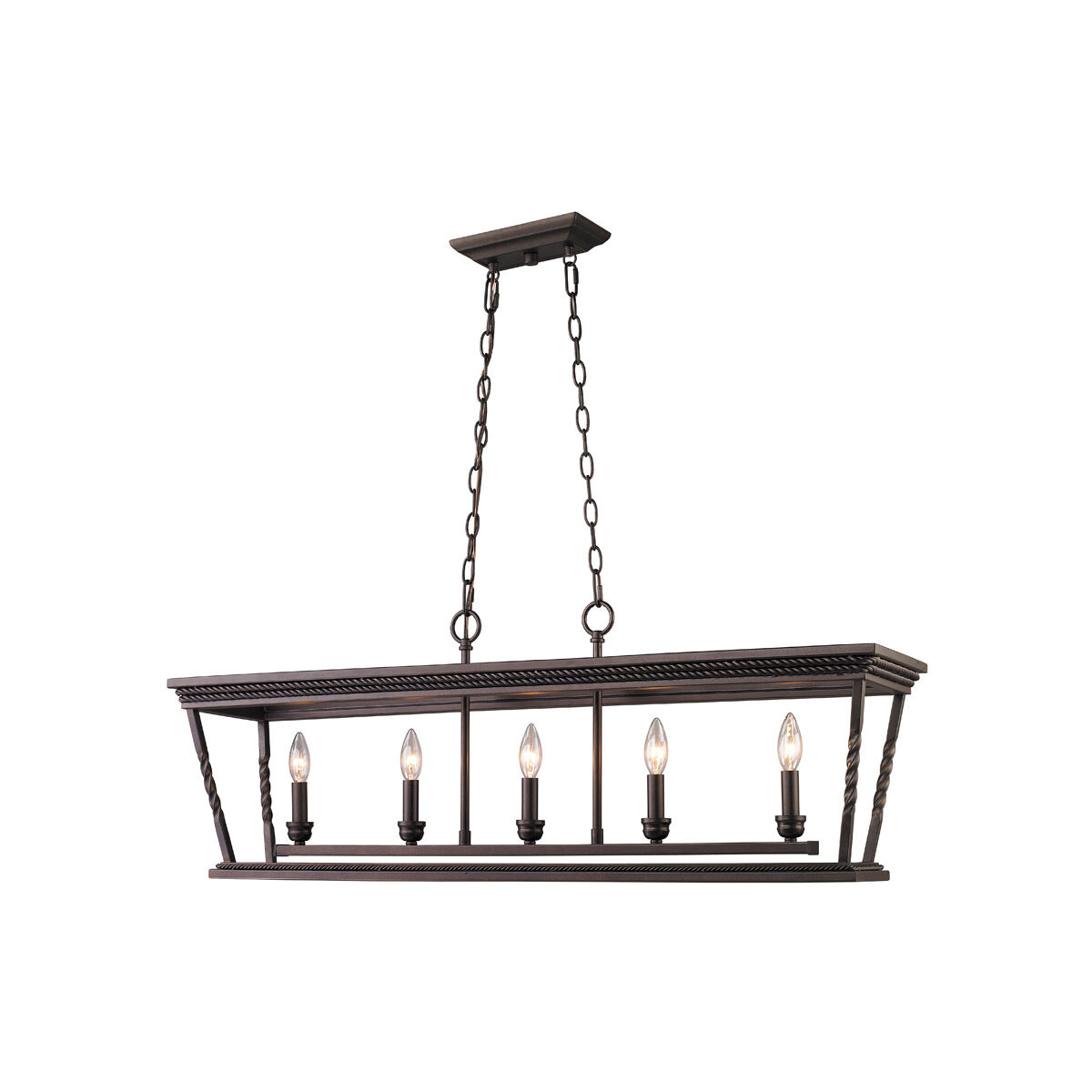 Davenport 5 Light 41 inch Etruscan Bronze Linear Pendant Ceiling Light