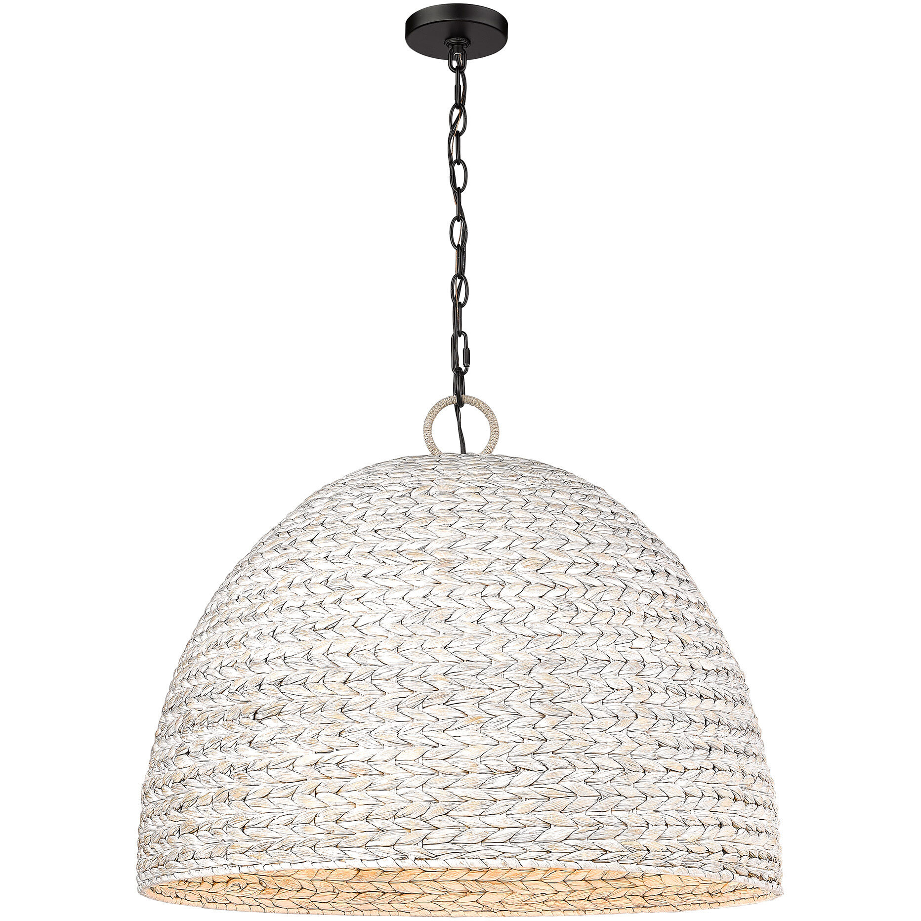 Rue 8 Light 27 inch Matte Black Pendant Ceiling Light in Rubbed Bronze