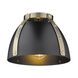 Aldrich 1 Light 10 inch Aged Brass Flush Mount Ceiling Light in Matte Black, Damp