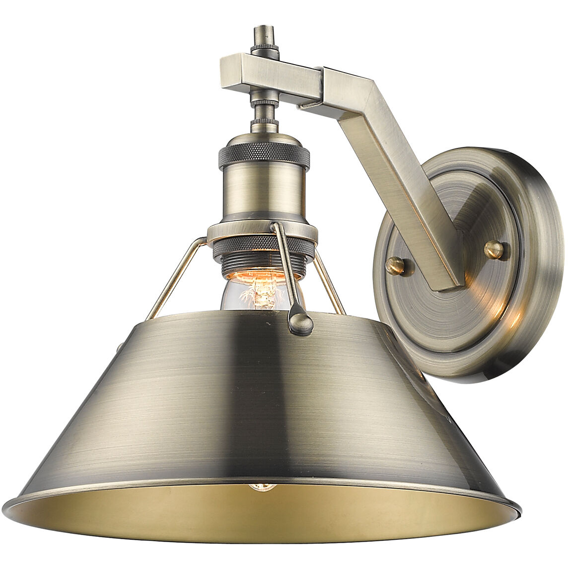 Yep Orwell 1 Light 10 inch Aged Brass Wall Sconce Wall Light in Pewter, Damp