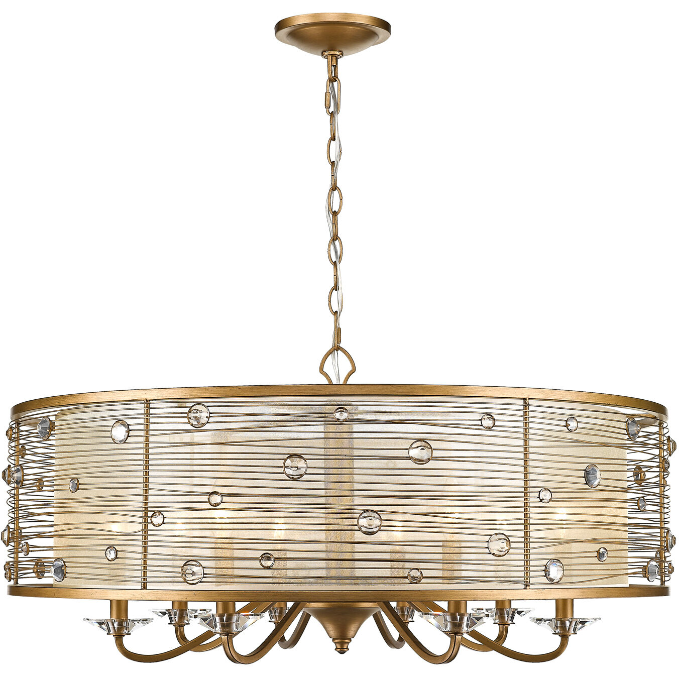 Joia 33.5 inch 60.00 watt Peruvian Silver Chandelier Ceiling Light, Large