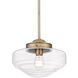 Ingalls 1 Light 12 inch Modern Brass Pendant Ceiling Light in Clear Glass, Medium