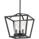 Mercer 3 Light 12 inch Matte Black Semi-flush Ceiling Light in Matte Black/Matte Black, Convertible