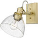 Yep Hines Vanity Wall Light in Pewter, Opal Glass