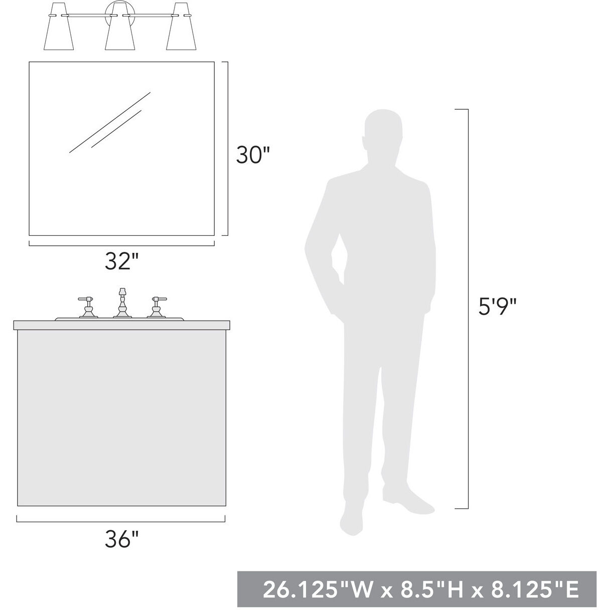 Reeva Vanity Wall Light in Glossy Ecru