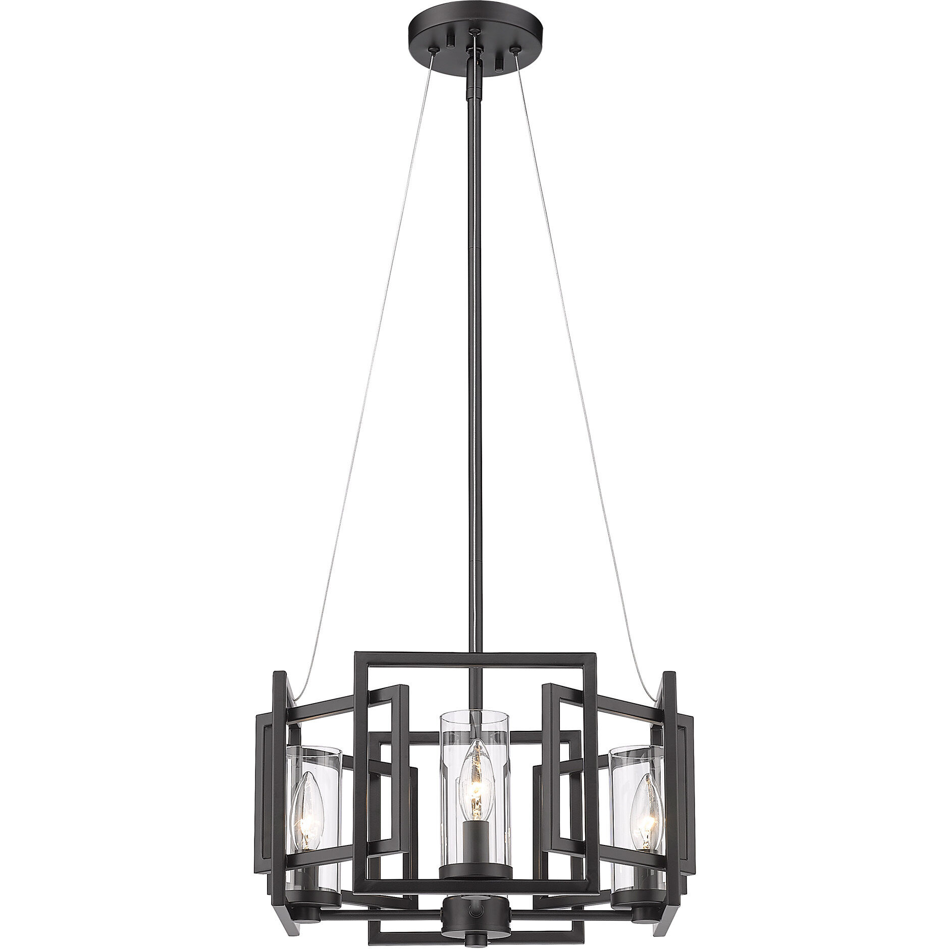 Marco 4 Light 16 inch Matte Black Semi-Flush Mount Ceiling Light