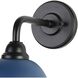 Croma 1 Light 9 inch Matte Black Outdoor Wall Sconce in No Glass, Matte Blue