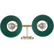Orwell 2 Light 18.25 inch Aged Brass Bath Vanity Light Wall Light in Pine Green