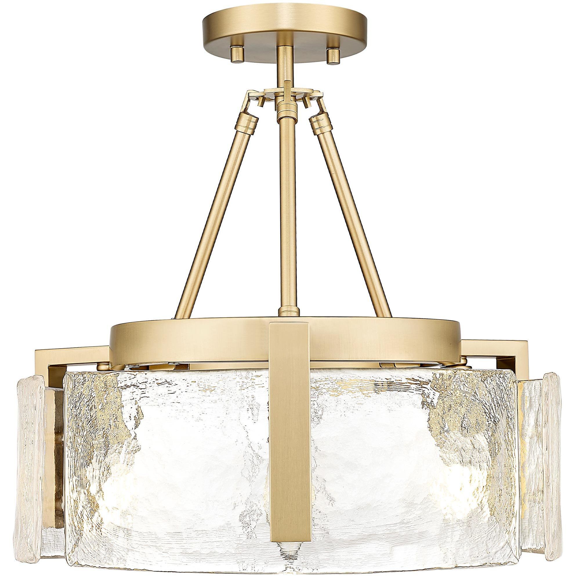 Aenon 3 Light 16.5 inch Matte Black Semi-Flush Mount Ceiling Light