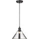 Orwell 1 Light 10 inch Matte Black Pendant Ceiling Light in Chrome, Medium