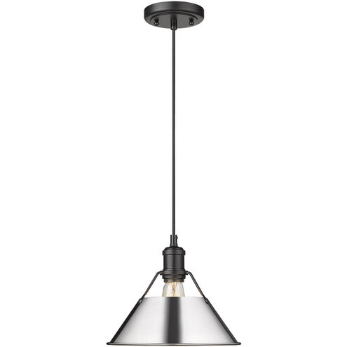 Orwell 1 Light 10 inch Matte Black Pendant Ceiling Light in Chrome, Medium