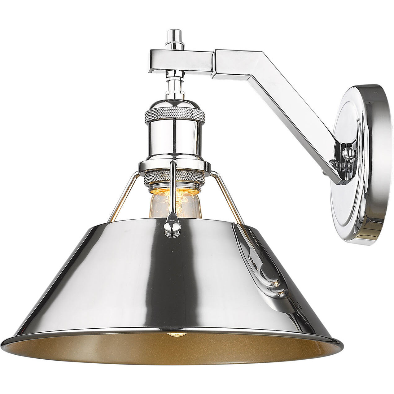 Yep Orwell 1 Light 10 inch Chrome Wall Sconce Wall Light, Damp