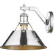 Yep Orwell 1 Light 10 inch Chrome Wall Sconce Wall Light, Damp