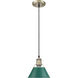 Orwell 1 Light 7.5 inch Aged Brass Pendant Ceiling Light in Pine Green, Small