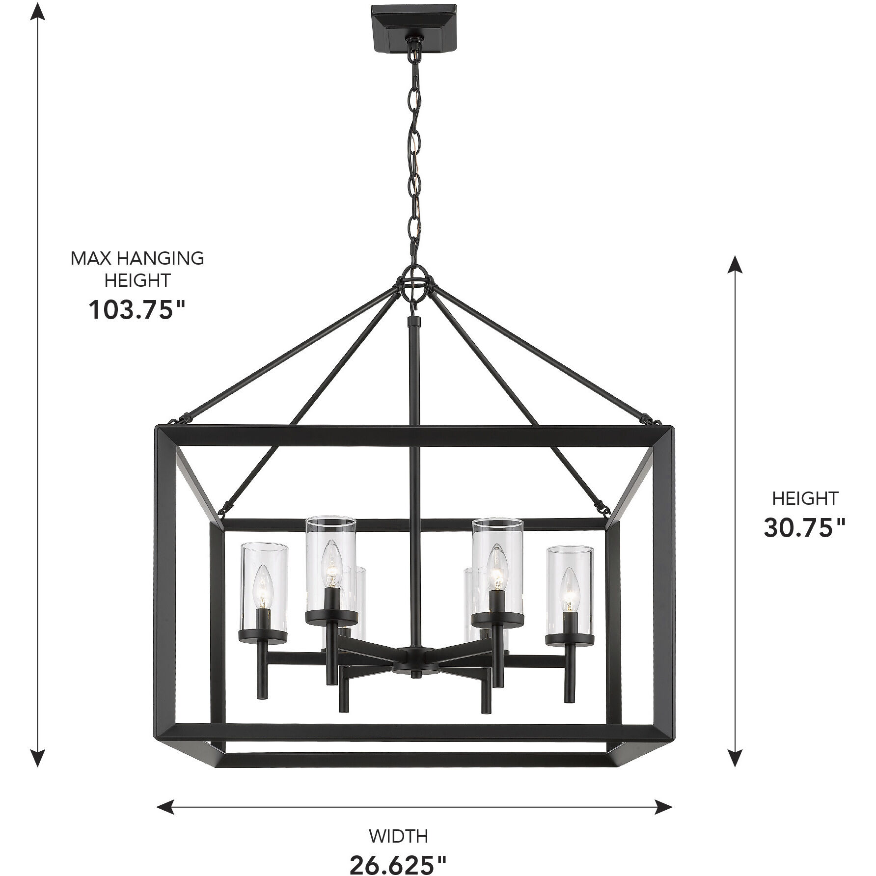 Smyth 26.63 inch 60.00 watt Matte Black Chandelier Ceiling Light in Clear Glass