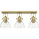 Yep Hines Vanity Wall Light in Seeded Glass, Brushed Champagne Brass