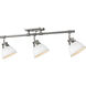 Duncan 3 Light 6.5 inch Pewter Semi-Flush Track Light Ceiling Light in Matte White, Damp