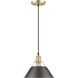 Yep Orwell 1 Light 10 inch Brushed Champagne Brass Pendant Ceiling Light in Rubbed Bronze