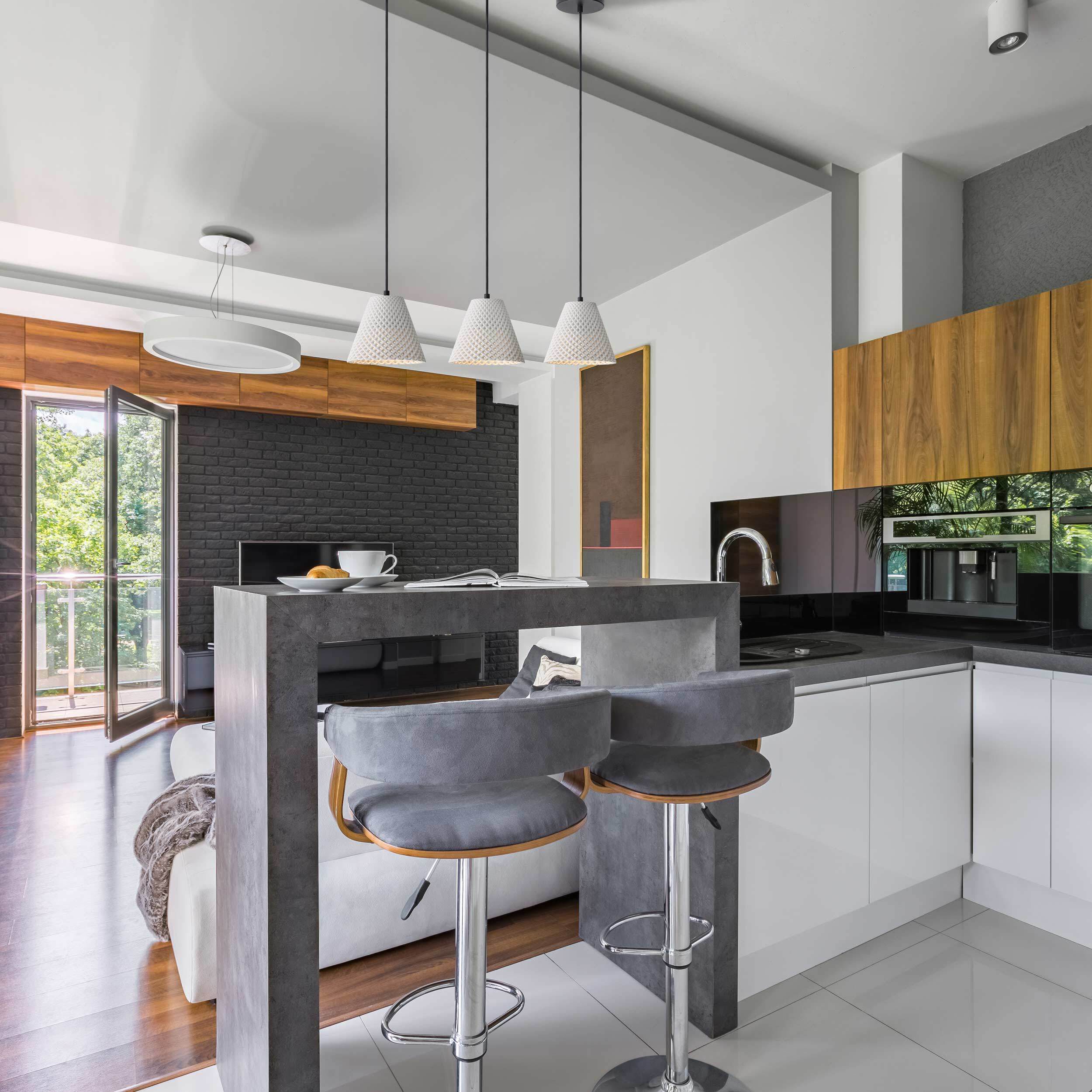 Clarus Pendant Ceiling Light in White Sandstone Cement