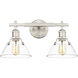 Orwell 2 Light 18.25 inch Pewter Vanity Light Wall Light in Clear Glass