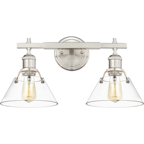 Orwell 2 Light 18.25 inch Pewter Vanity Light Wall Light in Clear Glass