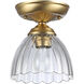 Audra 1 Light 6.88 inch Brushed Champagne Bronze Semi-Flush Ceiling Light