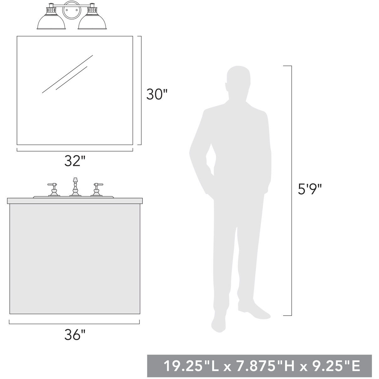 Kinsley Vanity Wall Light in Antique Teal