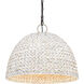 Rue 5 Light 21 inch Matte Black Pendant Ceiling Light in Woven Sweet Grass