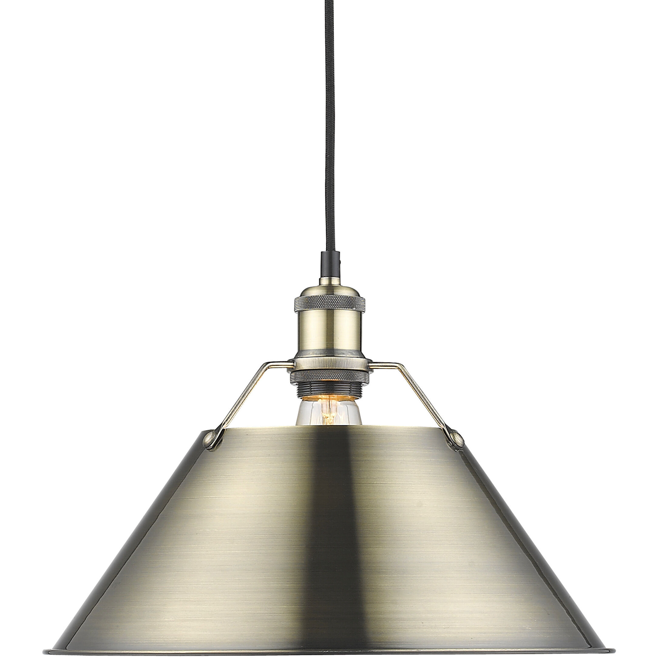 Yep Orwell Pendant Ceiling Light in Aged Brass, Navy, Damp