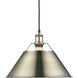 Yep Orwell Pendant Ceiling Light in Aged Brass, Navy, Damp