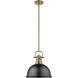 Yep Duncan Pendant Ceiling Light in Aged Brass, Matte Black, Large