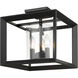 Smyth 3 Light 12 inch Matte Black Semi-Flush Mount Ceiling Light in Clear Glass