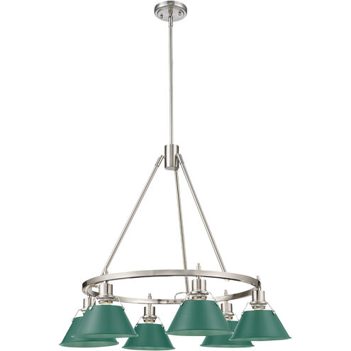 Orwell 6 Light 29 inch Pewter Chandelier Ceiling Light in Pine Green