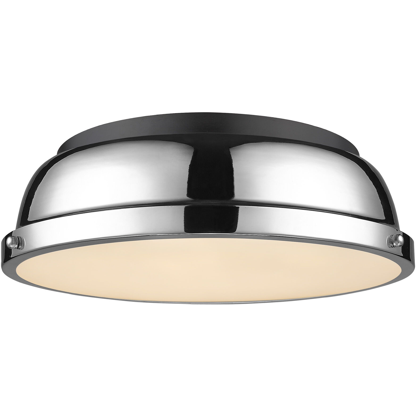 Yep Duncan 2 Light 14 inch Matte Black Flush Mount Ceiling Light in Chrome, Damp