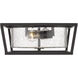 Mercer 2 Light 15 inch Matte Black Flush Mount Ceiling Light in Matte Black/Matte Black, Damp