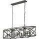 Alcott Linear Pendant Ceiling Light in Antique Black Iron