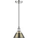 Orwell 1 Light 7.5 inch Chrome Pendant Ceiling Light in Aged Brass