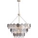 Yep Cascada 13 Light 31.75 inch Aegean Silver Pendant Ceiling Light in Smoke Plated Glass, 3 Tier