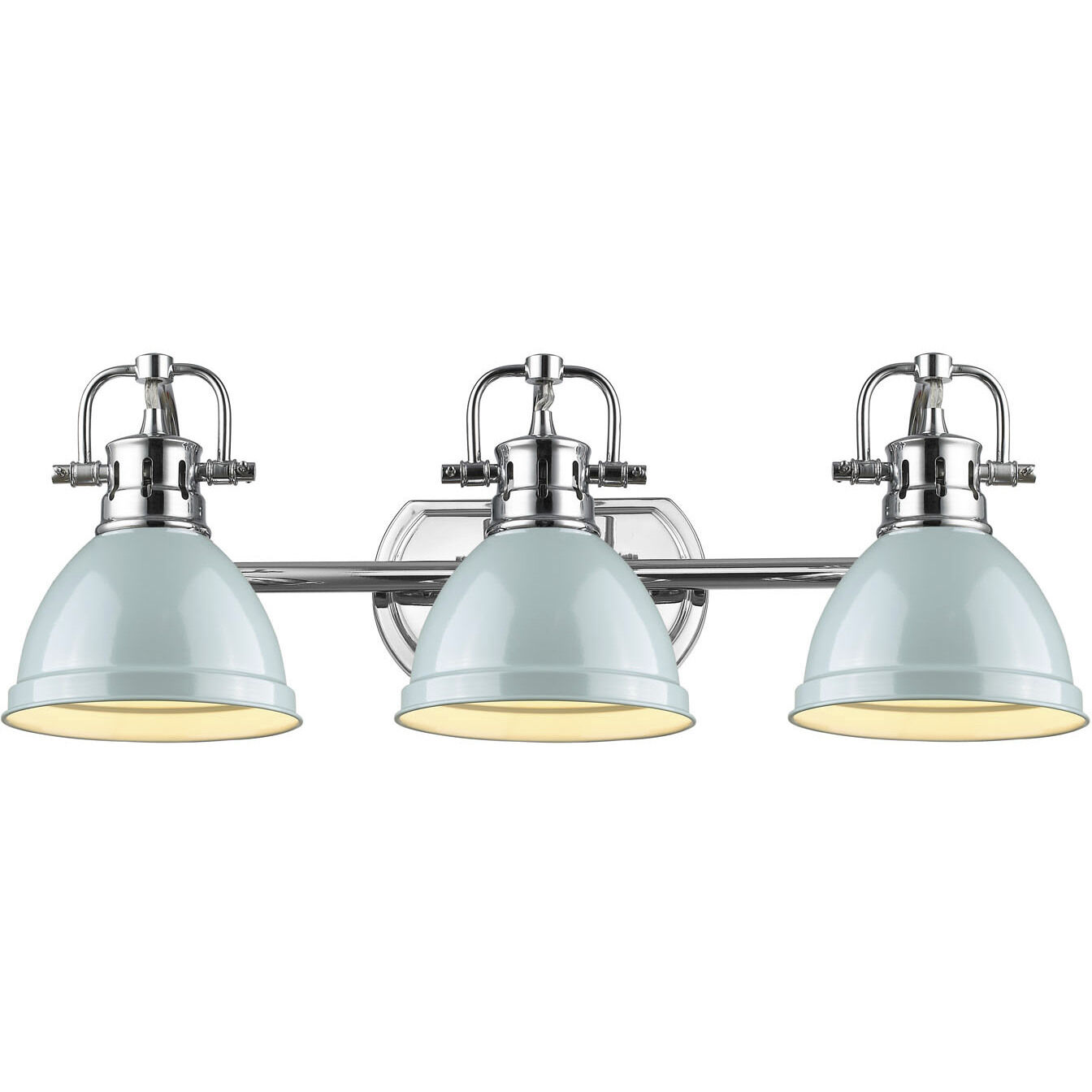 Yep Duncan Vanity Wall Light in Chrome, Seafoam