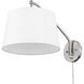 Ryleigh Articulating Wall Sconce Wall Light in Pewter, Modern White