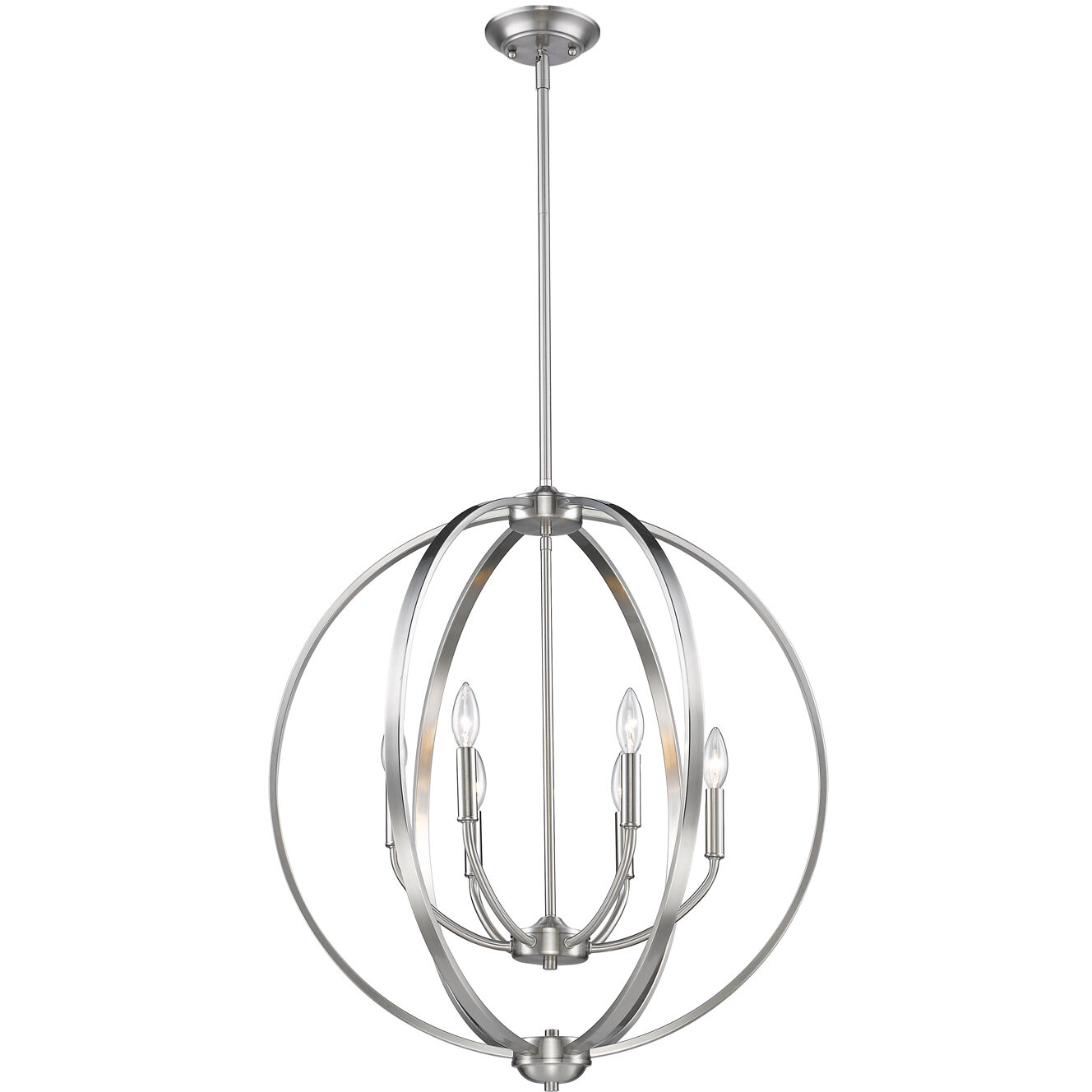 Colson 6 Light 26 inch Pewter Chandelier Ceiling Light in No Shade