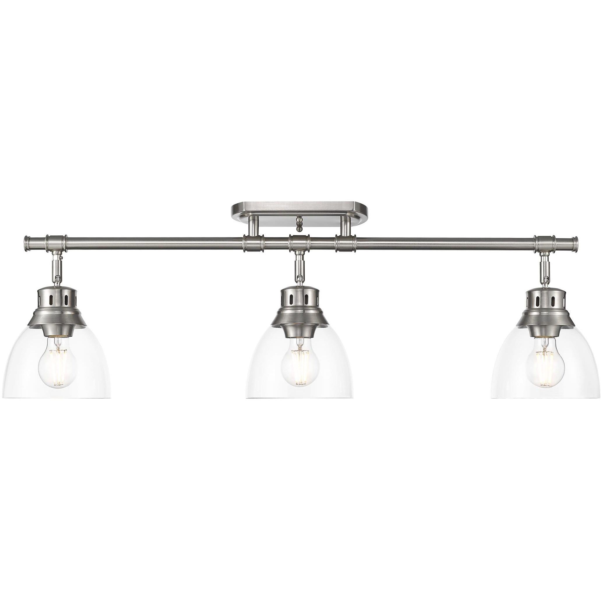 Yep Duncan 3 Light 35.38 inch Pewter Semi-Flush Mount Ceiling Light in Clear Glass