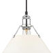 Yep Orwell 1 Light 10 inch Chrome Pendant Ceiling Light in Opal Glass